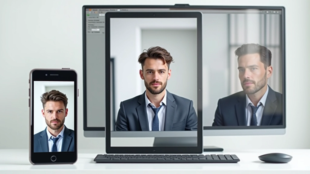 Responsive Bildgrößen auf verschiedenen Geräten: Smartphone, Tablet, Desktop Monitor