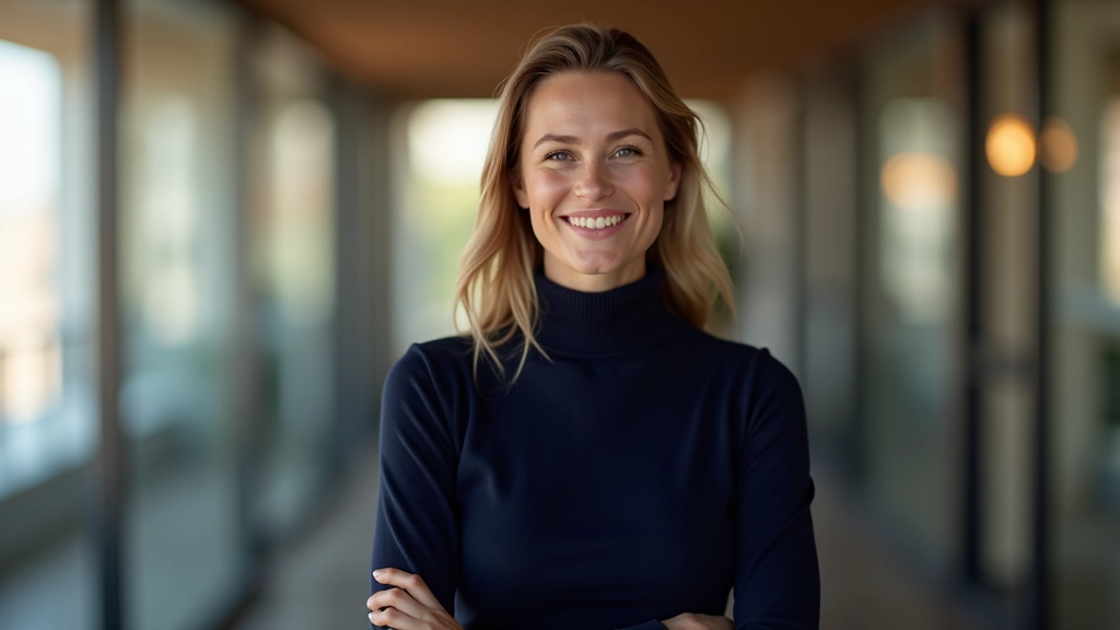 Modernes Hero-Bild mit Person vor unscharfem Hintergrund, professionelle Beleuchtung